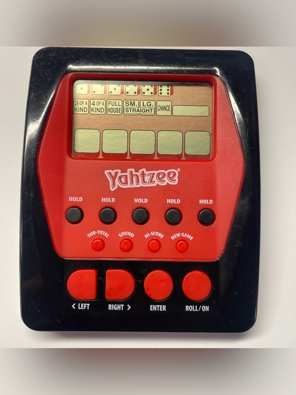 Yahtzee Hasbro 2012 Handheld Digital Game Red & Black Tested